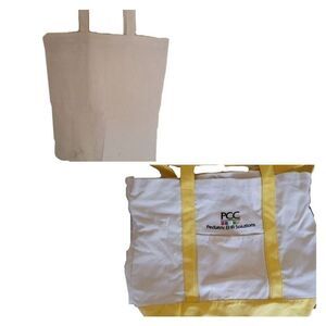 PCC EHR pediatric Solutions 2 khaki tote grocery shopping bags thick canvas soli